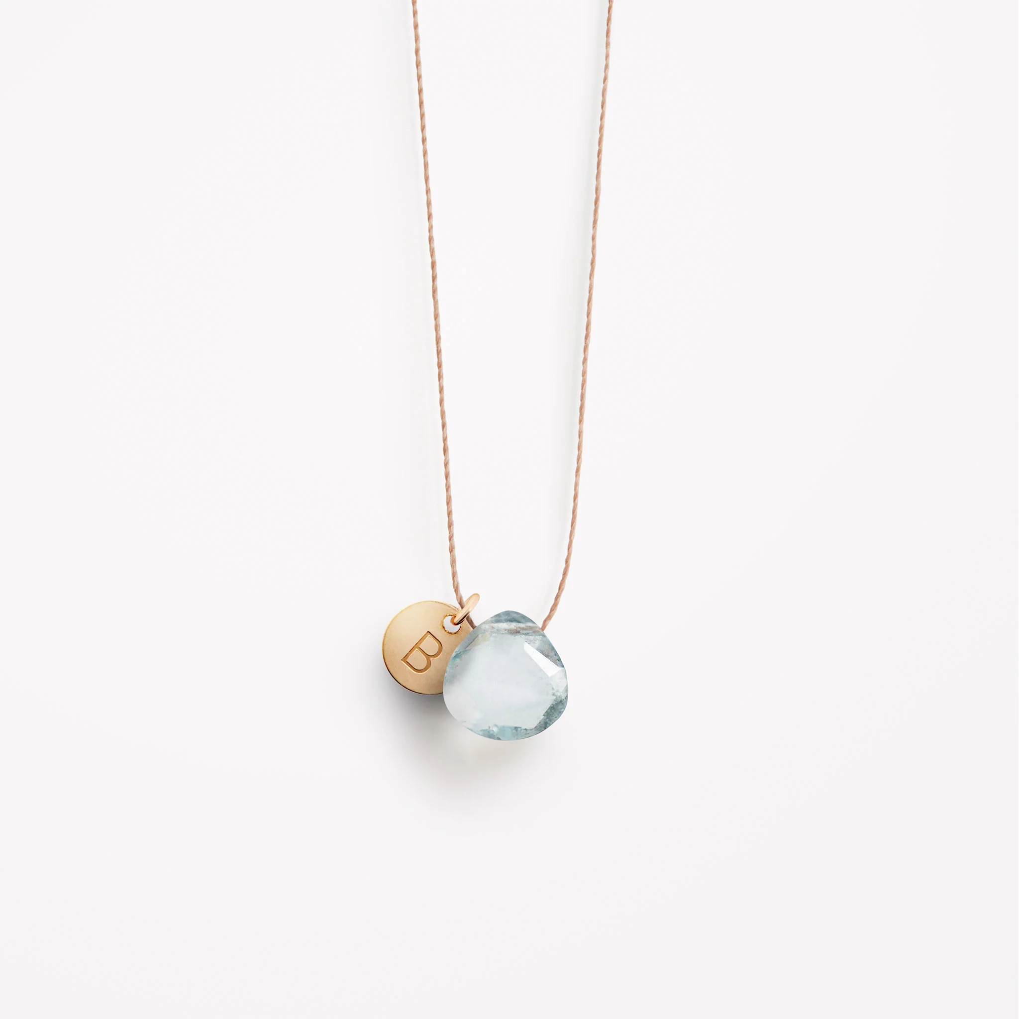 Aquamarine Fine Cord Necklace - Image 3
