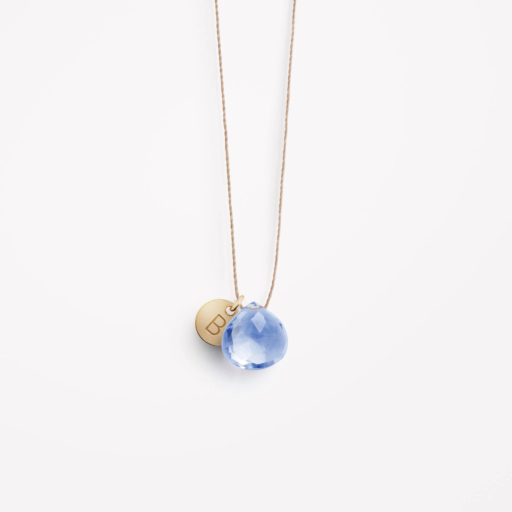 California Blue Quartz Fine Cord Necklace - Image 3