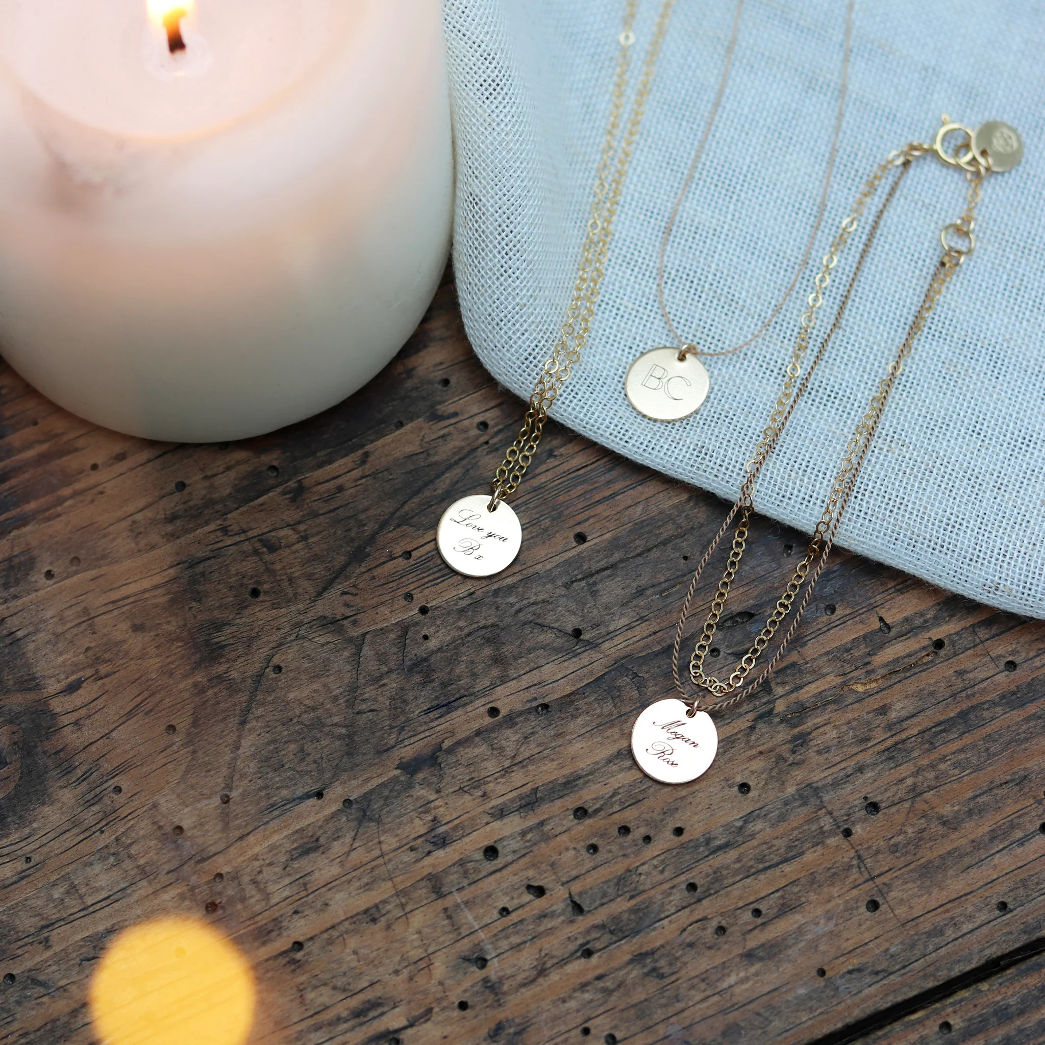 Engravable Insignia Disc Fine Cord Necklace - Image 3