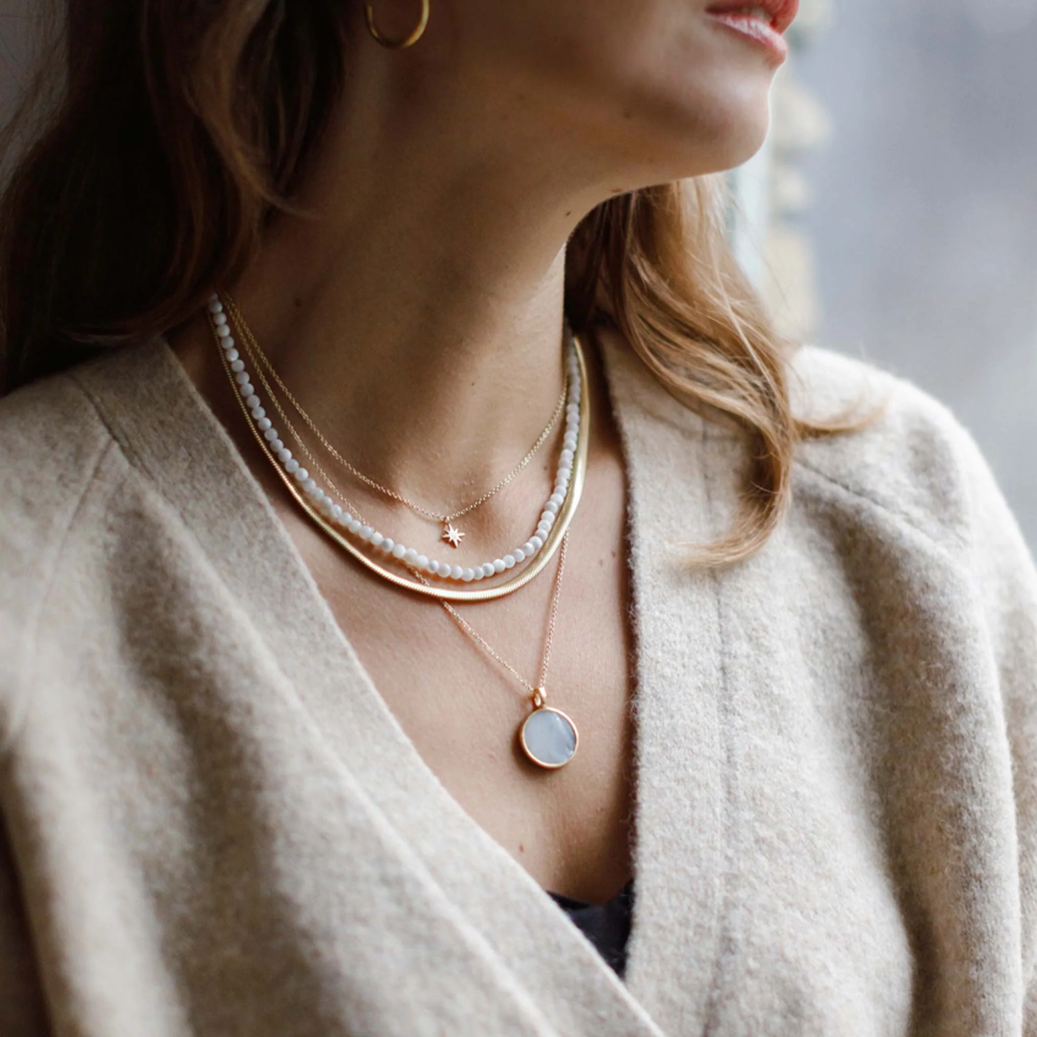 Mother of Pearl Porthole Necklace - Image 9