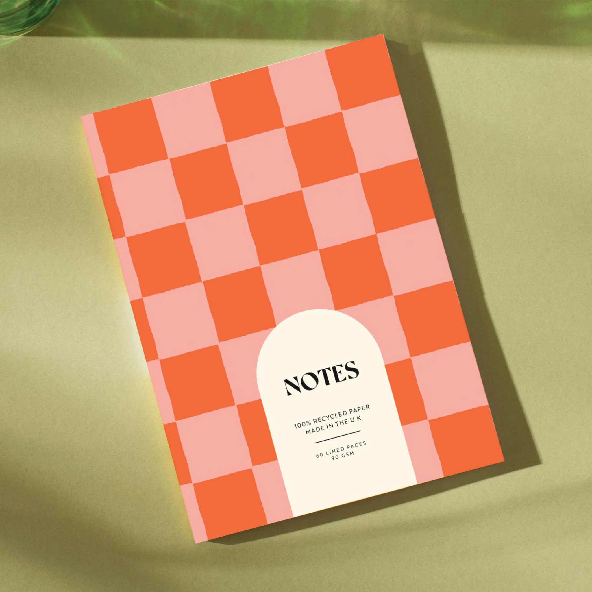 Good Tuesday Peach and Cherry Check A5 Lined Notebook - Image 4