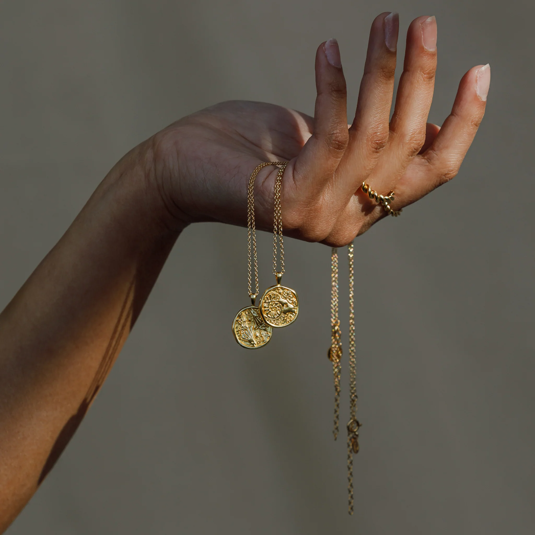 Pisces Zodiac Coin Pendant Necklace - Image 5