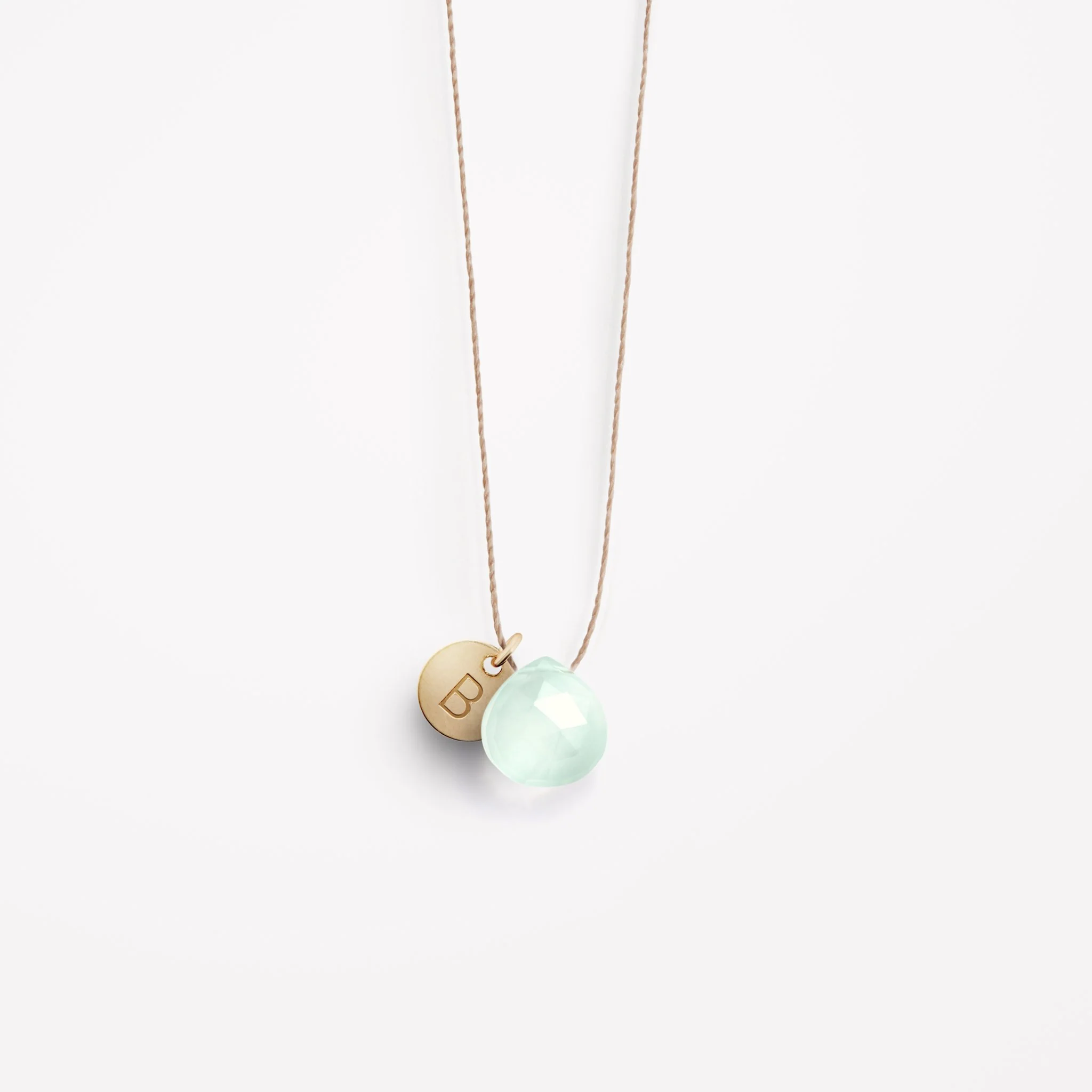Sea Glass Chalcedony Fine Cord Necklace - Image 6