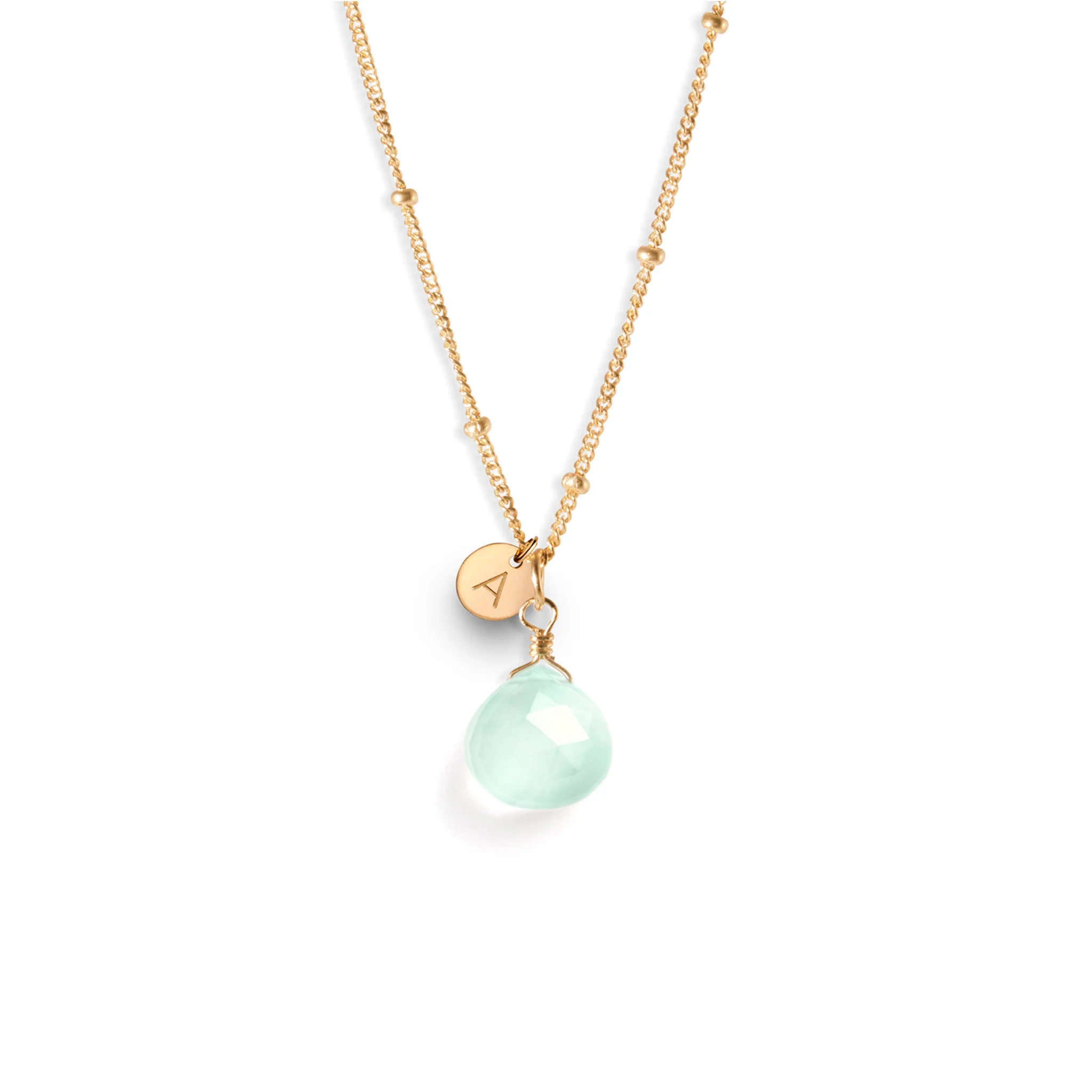 Sea Glass Chalcedony Pendant Necklace - Image 4