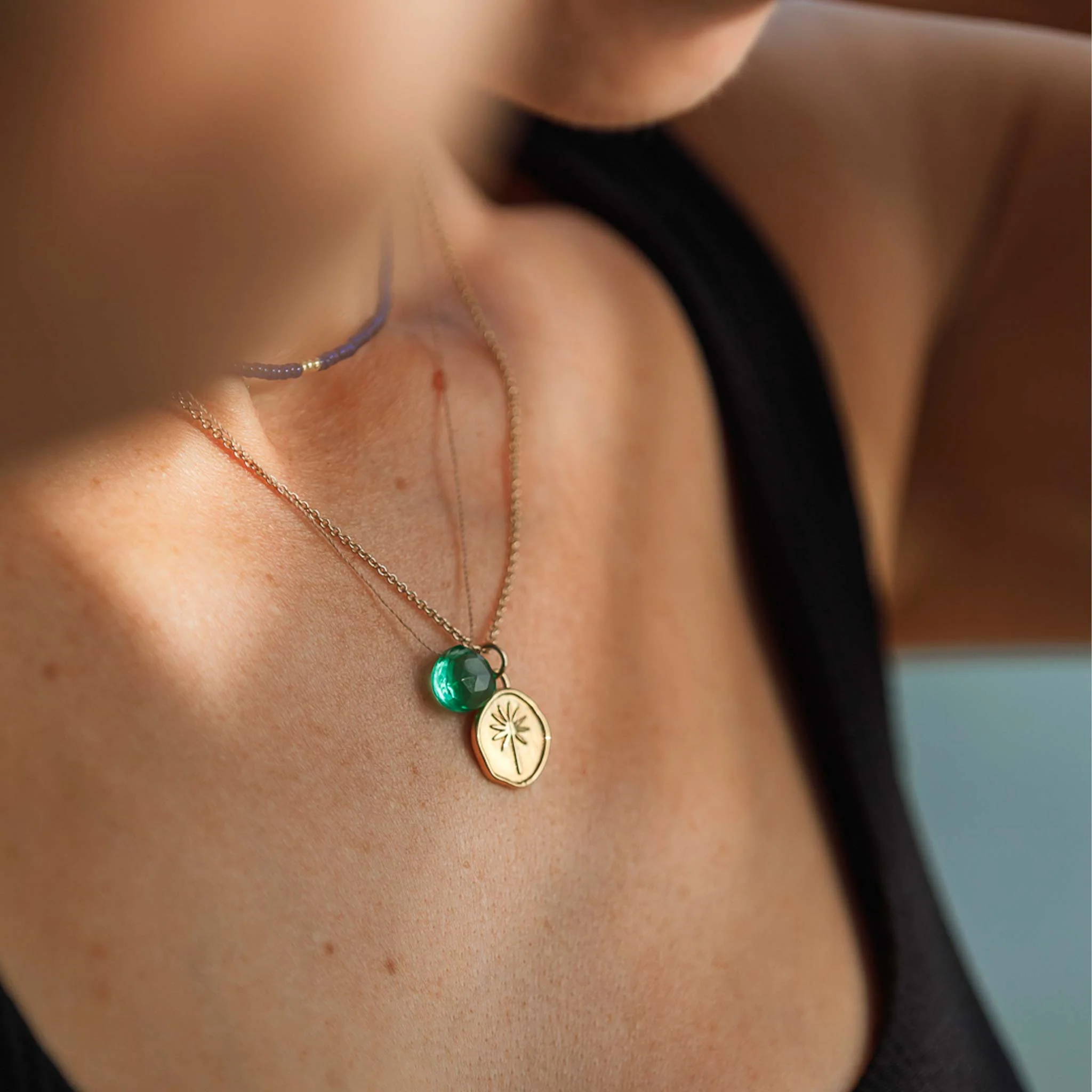 Seafoam Green Quartz Fine Cord Necklace - Image 3
