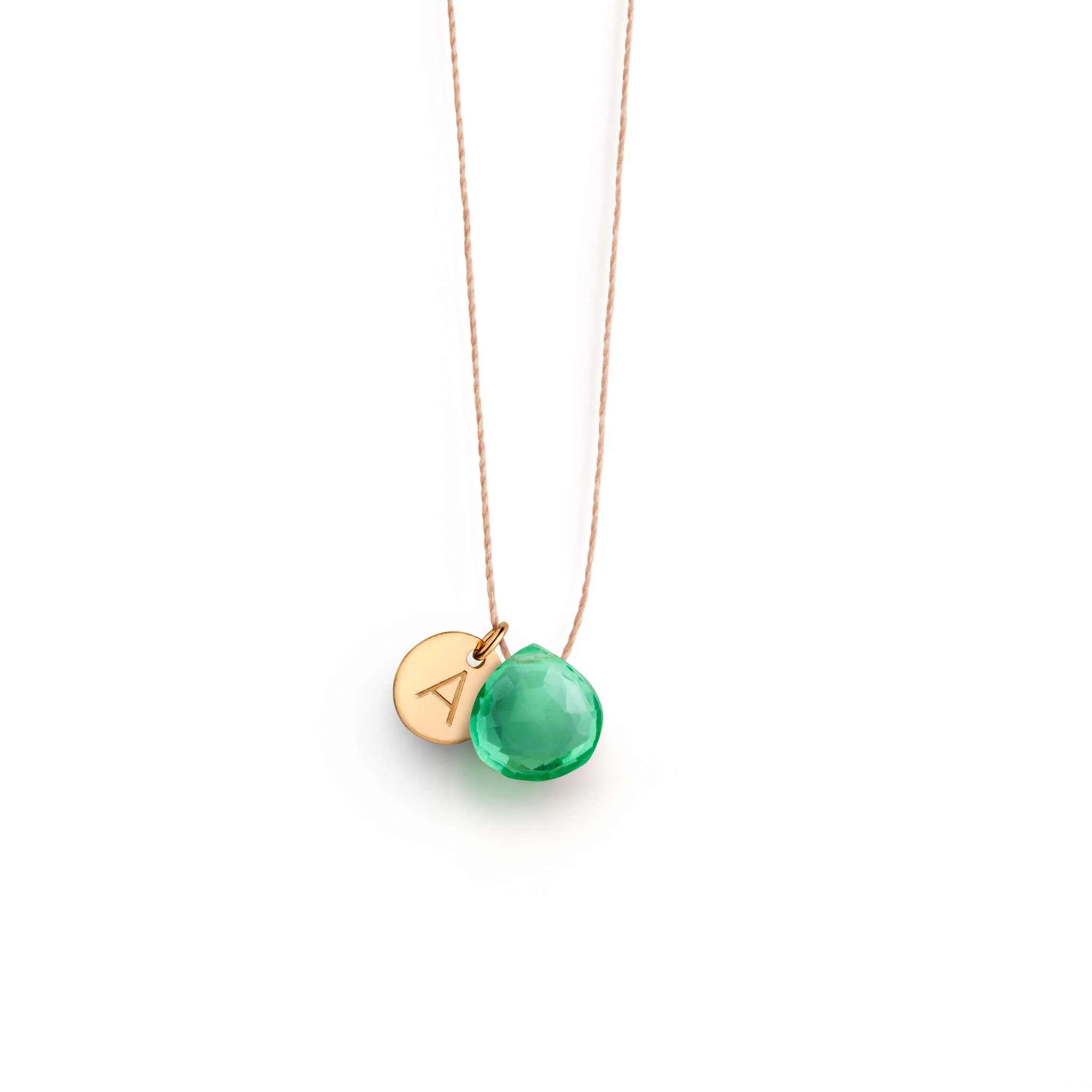 Seafoam Green Quartz Fine Cord Necklace - Image 4