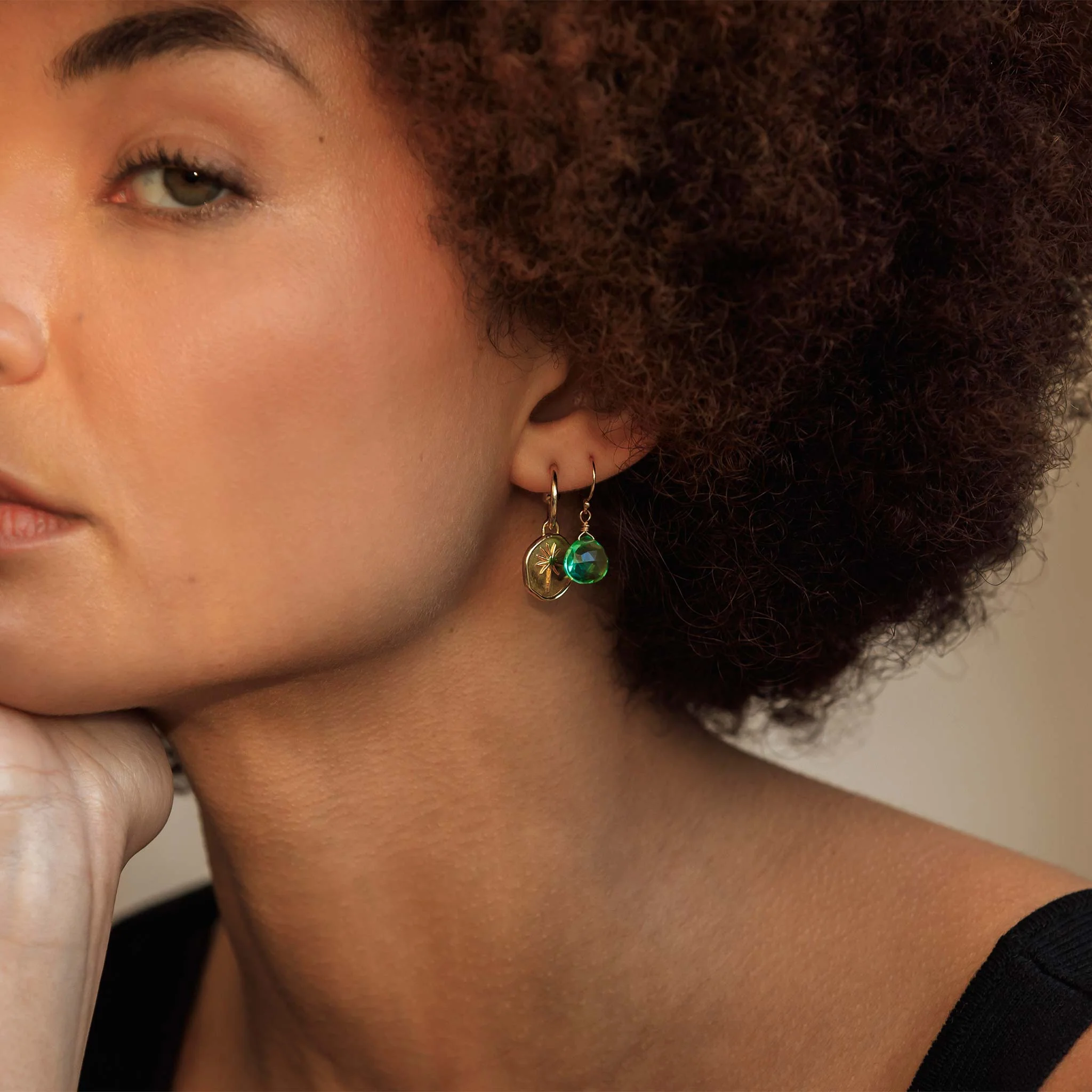 Seafoam Green Quartz Isla Drop Earrings - Image 3