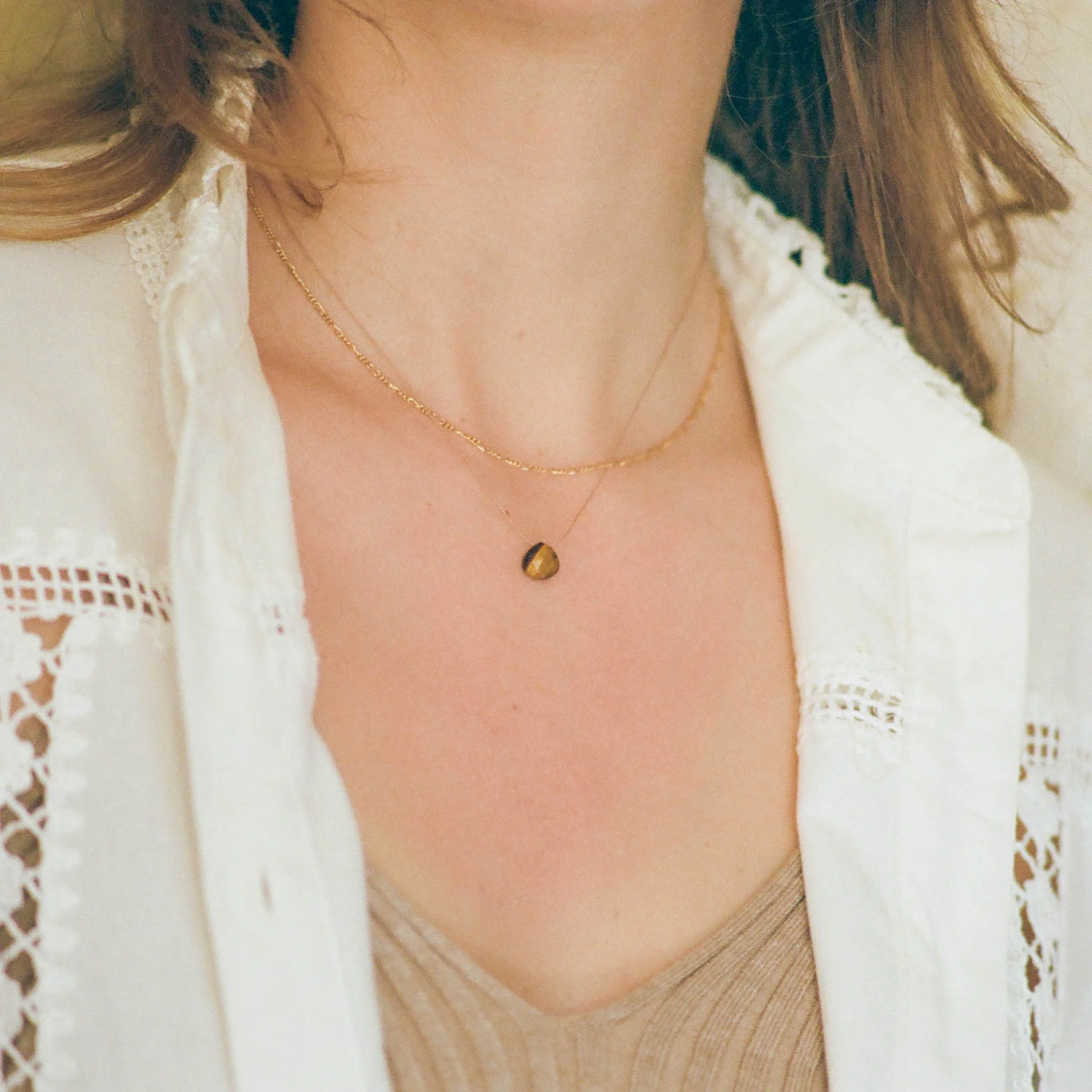 Tiger's Eye Fine Cord Necklace - Image 3